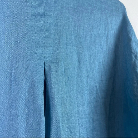 J. Jill Love Linen Blue Button Up Top (XS) 100% Linen, Tunic Shirt, Earthy Chic - Picture 9 of 12